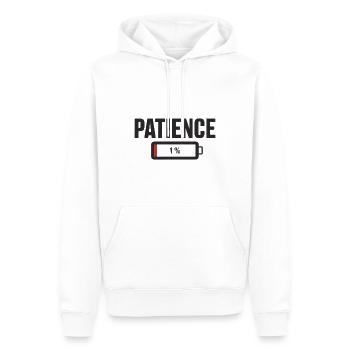 Batterie Batterie Patience Travail Stress - Sweat à capuche Premium bio Homme - blanc - Devant - Nico (187cm)