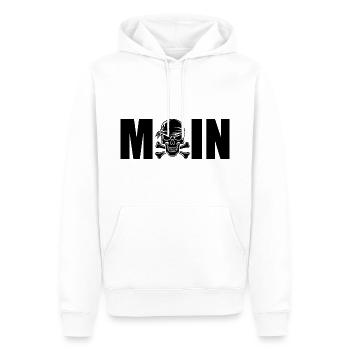 MOIN TOTENKOPF Begrüßung Norddeutschland - Männer Premium Bio Hoodie - Weiß - Vorne - Nico (187cm)