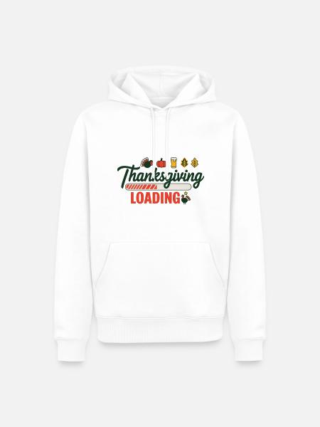Thanksgiving Loading Erntedankfest Ladebalken - Männer Premium Bio Hoodie - Weiß
