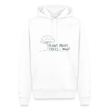 Pflanzt mehr Bäume Jetzt - Naturschutz Spruch - Männer Premium Bio Hoodie - Weiß - Vorne - Nico (187cm)