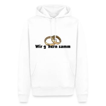 wir gehören zusammen - Männer Premium Bio Hoodie - Weiß - Vorne - Nico (187cm)