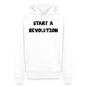 Karl Marx Sozialist Spruch - Männer Premium Bio Hoodie - Weiß - Vorne - Nico (187cm)