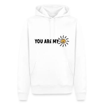 Slogan tu es mon rayon de soleil - Sweat à capuche Premium bio Homme - blanc - Devant - Nico (187cm)