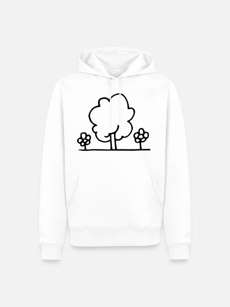 Baum mit Blumen - Männer Premium Bio Hoodie - Weiß