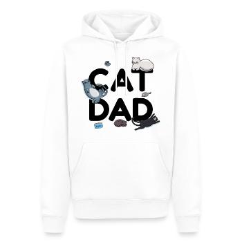Cat Dad - Katze Katzenmann Papa Miezekatze Miau - Männer Premium Bio Hoodie - Weiß - Vorne - Nico (187cm)
