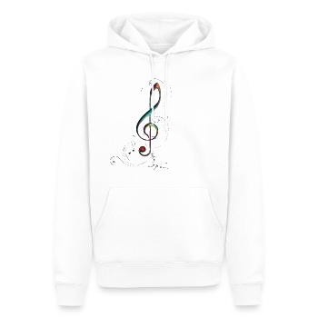 Clef de sol - Sweat à capuche Premium bio Homme - blanc - Devant - Nico (187cm)