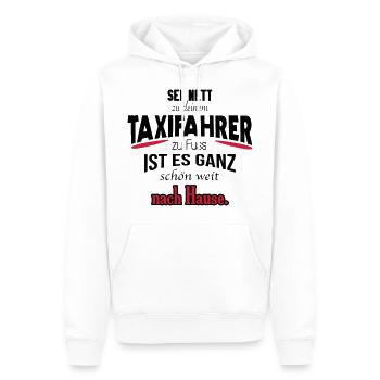 Witziges Taxifahrer Shirt / Geschenk /Geschenkidee - Männer Premium Bio Hoodie - Weiß - Vorne - Nico (187cm)