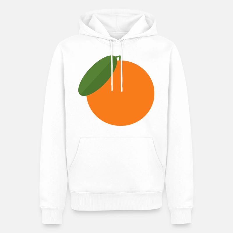 orange - Sweat à capuche Premium bio Homme - blanc