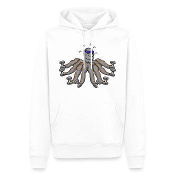 Octopus bodybuilding bodybuilder poulpe - Sweat à capuche Premium bio Homme - blanc - Devant - Nico (187cm)