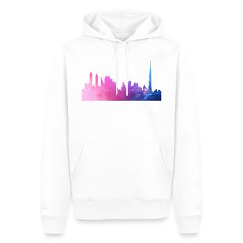 Dubai Silhouette Skyline abstrakt Art Kunst - Männer Premium Bio Hoodie - Weiß - Vorne - Nico (187cm)