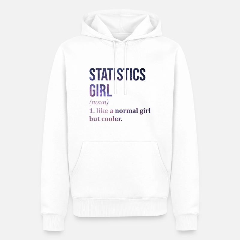 statistica - Felpa con cappuccio ecologica premium da uomo - bianco
