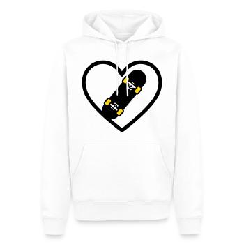Skateboard Herz Sport Street Leidenschaft - Männer Premium Bio Hoodie - Weiß - Vorne - Nico (187cm)