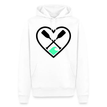 Canoe Kayak Heart Paddles Wave Sport Nature - Men’s Premium Organic Hoodie - white - Front - Nico (187cm)