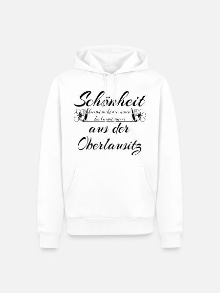 Schönheit aus der Oberlausitz - Heimat - Männer Premium Bio Hoodie - Weiß