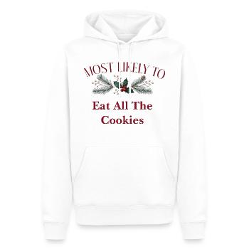Most Likely To Eat All The Cookies - Men’s Premium Organic Hoodie - white - Front - Nico (187cm)