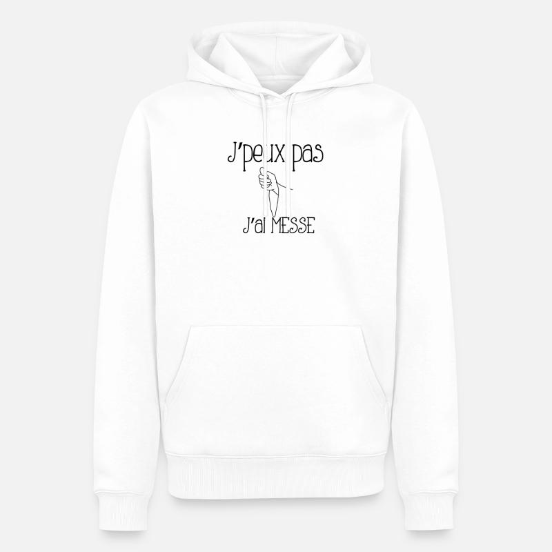 J'peux pas j'ai messe - Sweat à capuche Premium bio Homme - blanc