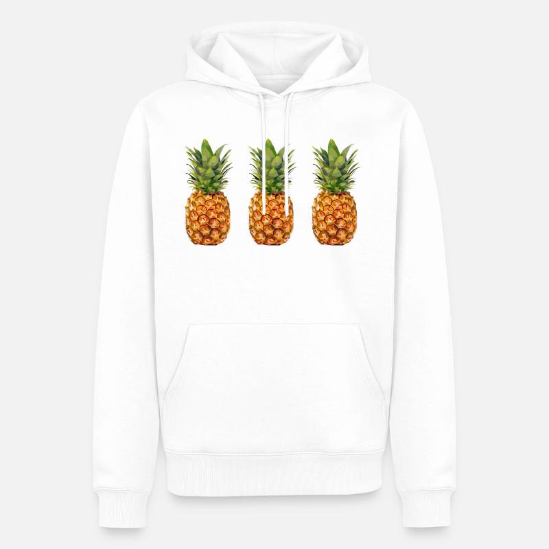 trois ananas - Sweat à capuche Premium bio Homme - blanc