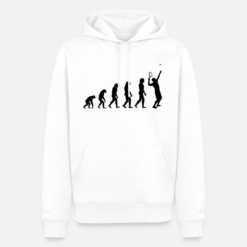 Evolution Tennis - Sweat à capuche Premium bio Homme - blanc
