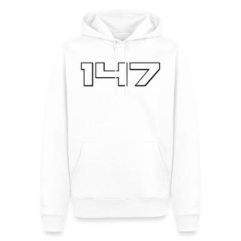 147 Snooker Maximum Break Red Black Billiard - Men’s Premium Organic Hoodie - white - Front - Nico (187cm)