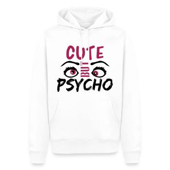 Des yeux mignons mais psycho sympas qui disent gentiment desi - Sweat à capuche Premium bio Homme - blanc - Devant - Nico (187cm)