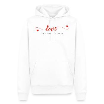 Love Together for Forever / Love Together Forever - Männer Premium Bio Hoodie - Weiß - Vorne - Nico (187cm)