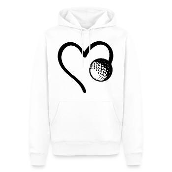 Golfball Herz Golfer - Männer Premium Bio Hoodie - Weiß - Vorne - Nico (187cm)
