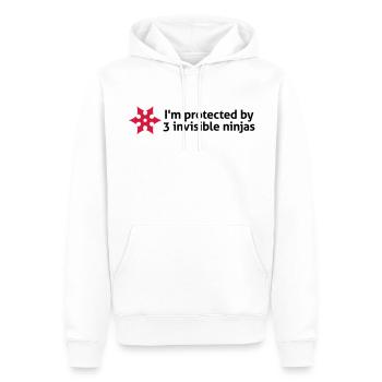 I am protected by invisible ninjas! - Men’s Premium Organic Hoodie - white - Front - Nico (187cm)