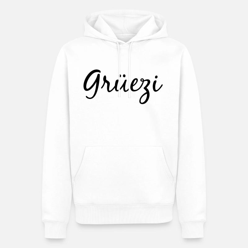 Grüezi - Männer Premium Bio Hoodie - Weiß