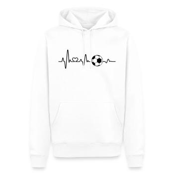 Fußball Fan Herzschlag Love Fußballer EKG lustig - Männer Premium Bio Hoodie - Weiß - Vorne - Nico (187cm)