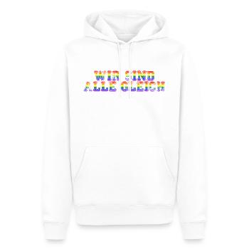 Wir Sind Alle Gleich Gay Pride Toleranz & Divers - Männer Premium Bio Hoodie - Weiß - Vorne - Nico (187cm)