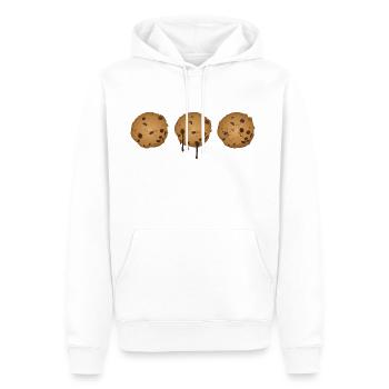 three chocolate cookies - Men’s Premium Organic Hoodie - white - Front - Nico (187cm)