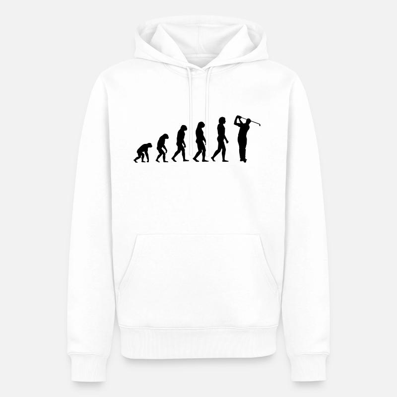 Evolution du golfeur - Sweat à capuche Premium bio Homme - blanc