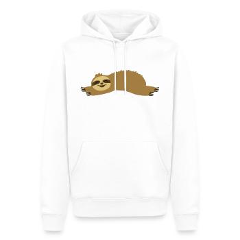 la paresse - Sweat à capuche Premium bio Homme - blanc - Devant - Nico (187cm)