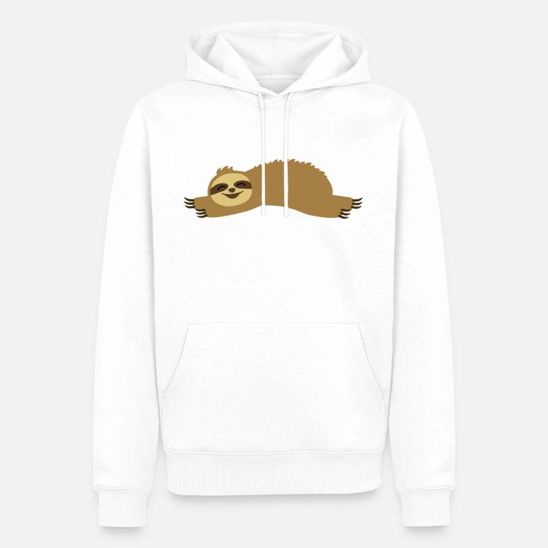 Faultier - Männer Premium Bio Hoodie - Weiß