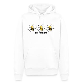 Dites "abeille différente" avec des abeilles mignonnes - Sweat à capuche Premium bio Homme - blanc - Devant - Nico (187cm)