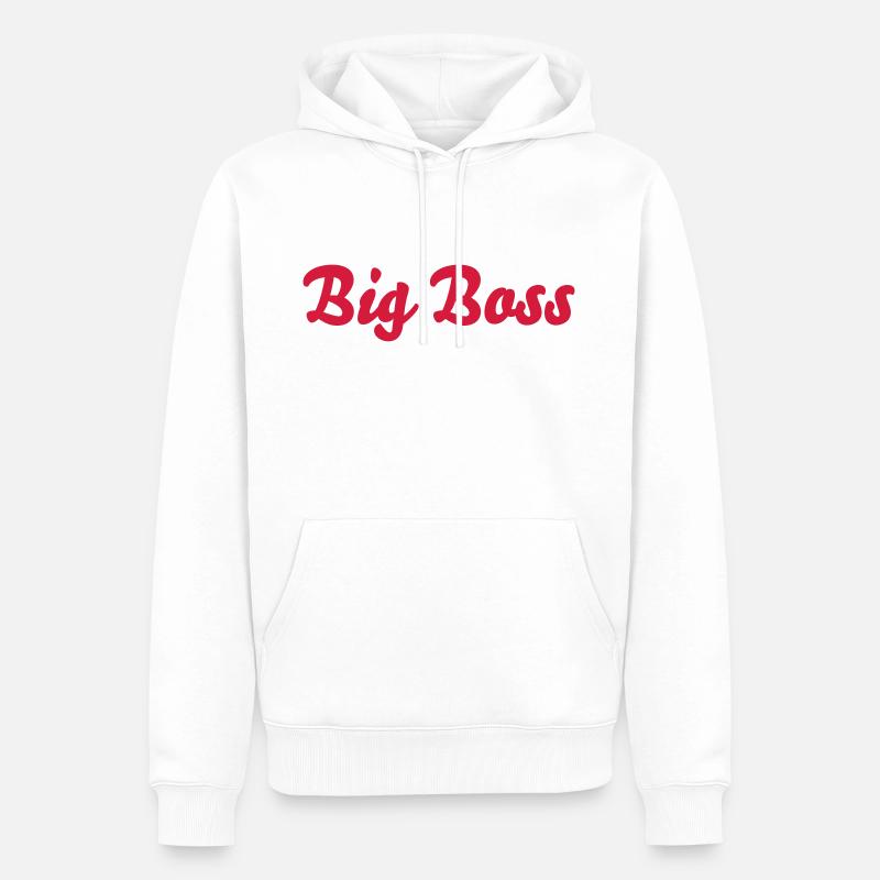 Big Boss - Männer Premium Bio Hoodie - Weiß