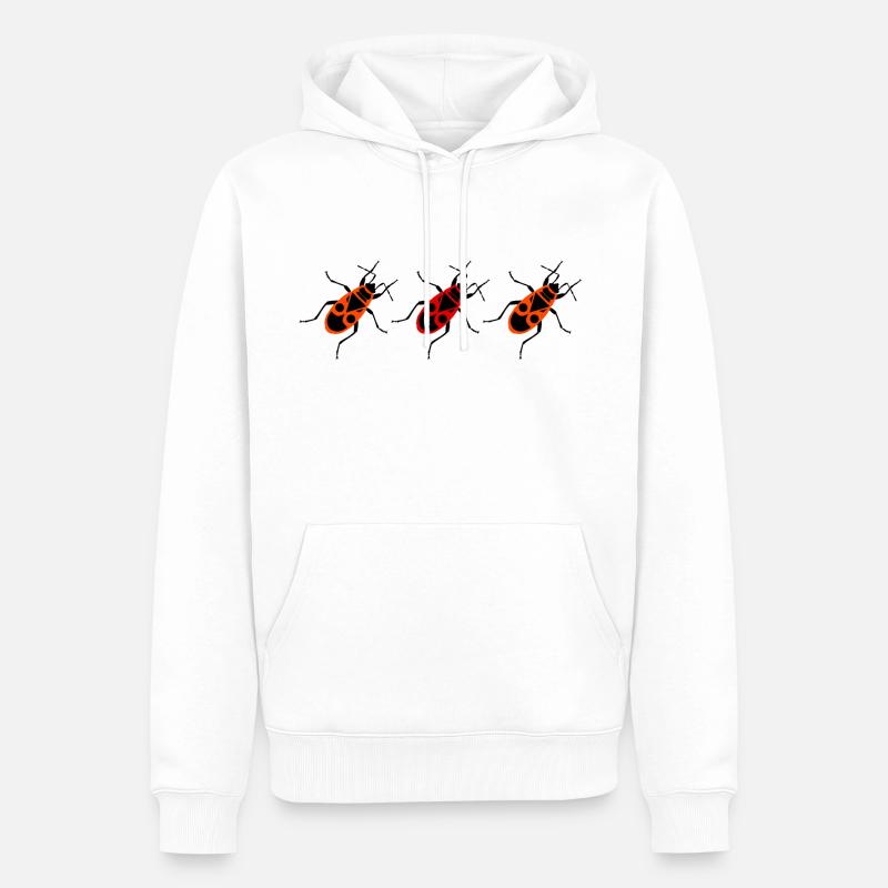 trois firebugs dans une rangée - Sweat à capuche Premium bio Homme - blanc