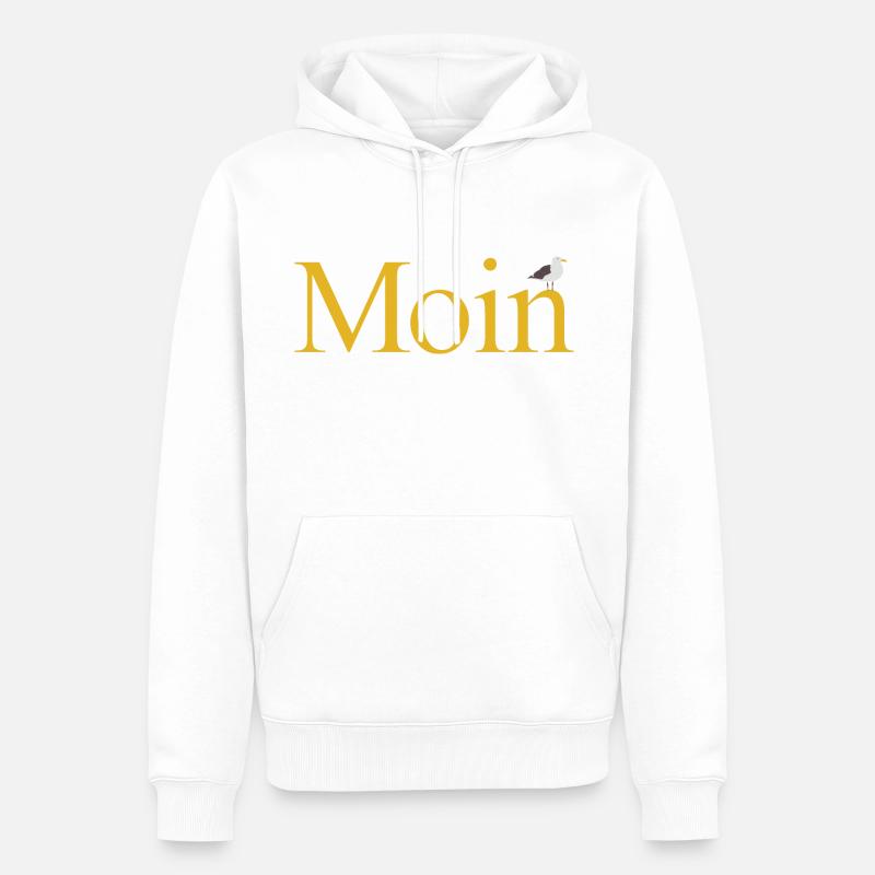 Moin mit Möwe - Männer Premium Bio Hoodie - Weiß