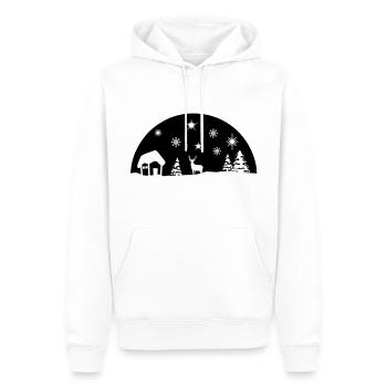 Christmas, Winter Landscape - Sweat à capuche Premium bio Homme - blanc - Devant - Nico (187cm)