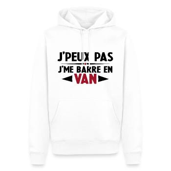 J'peux Pas J'me Barre en Van Cadeau Anniversaire - Sweat à capuche Premium bio Homme - blanc - Devant - Nico (187cm)