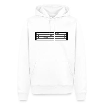 Triathlon: natation, cyclisme, course à pied - Sweat à capuche Premium bio Homme - blanc - Devant - Nico (187cm)