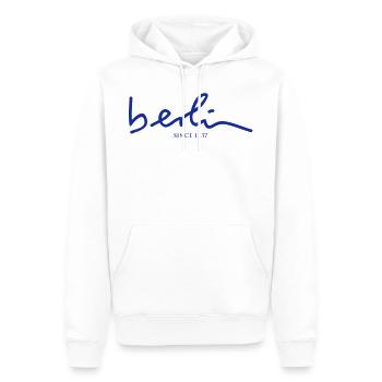 Berlin - Männer Premium Bio Hoodie - Weiß - Vorne - Nico (187cm)