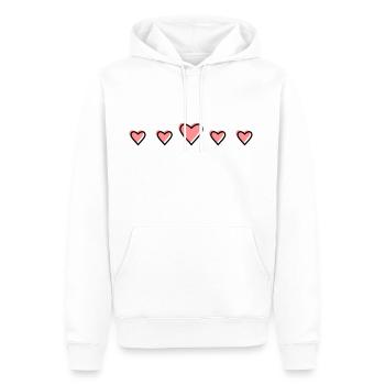 Herzchen in einer Reihe - Männer Premium Bio Hoodie - Weiß - Vorne - Nico (187cm)