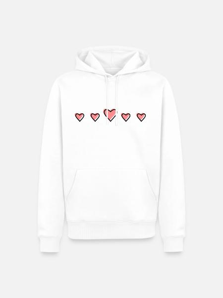 Hearts in a row - Men’s Premium Organic Hoodie - white