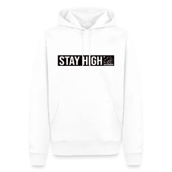 Stay High - Männer Premium Bio Hoodie - Weiß - Vorne - Nico (187cm)