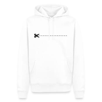 Schere an gestrichelter Linie - Männer Premium Bio Hoodie - Weiß - Vorne - Nico (187cm)