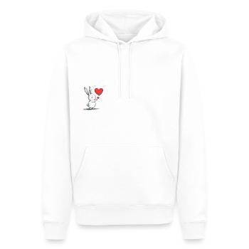 Handing over Love - Männer Premium Bio Hoodie - Weiß - Vorne - Nico (187cm)