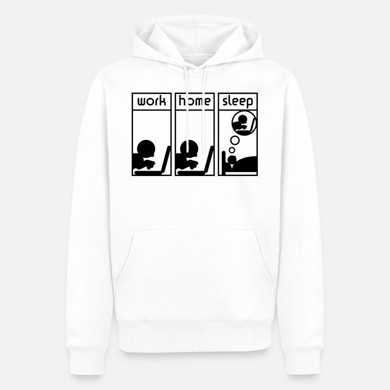 Computerfreak (work - home - sleep) - Männer Premium Bio Hoodie - Weiß