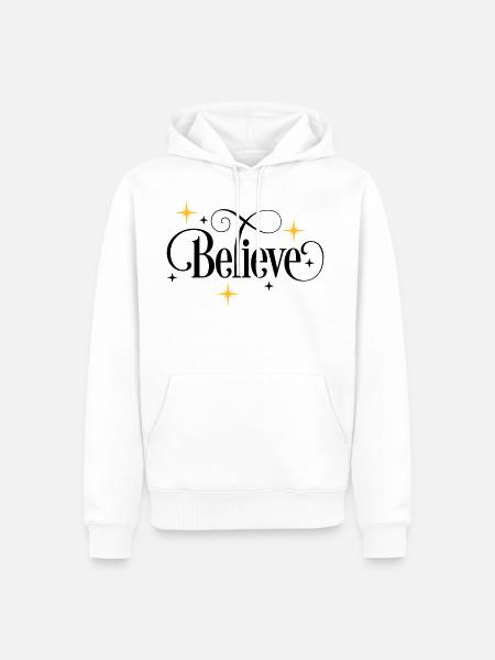 Believe - Men’s Premium Organic Hoodie - white