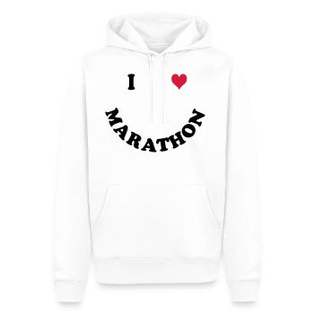 Marathon - Sweat à capuche Premium bio Homme - blanc - Devant - Nico (187cm)